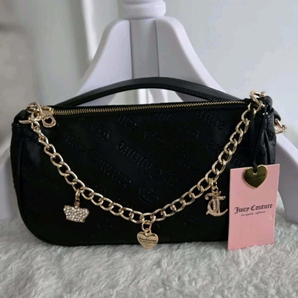 NWT Juicy Couture Not Your Babe Black Shoulder Bag